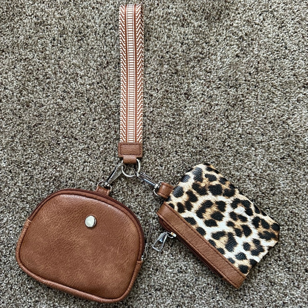 Stylish Brown and Leopard Print Women's Bag Set